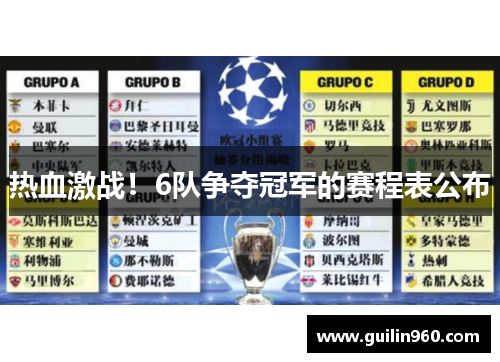 热血激战！6队争夺冠军的赛程表公布